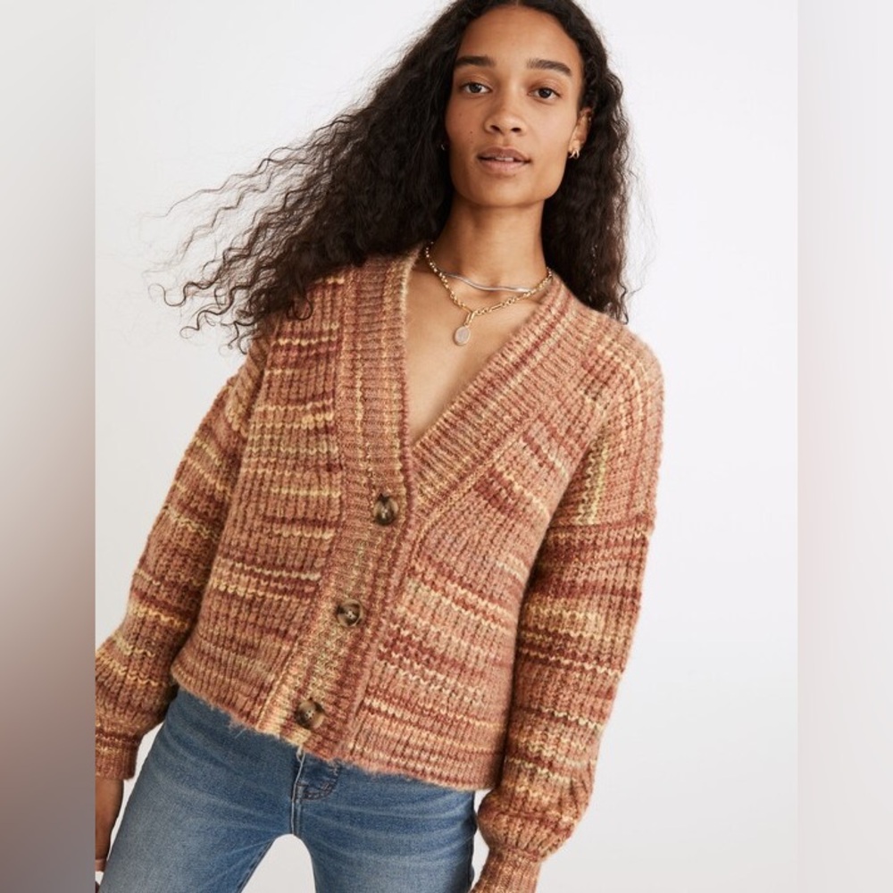 Madewell. Space-Dyed Waller Crop Cardigan Sweater. Size XS.